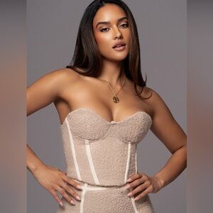 J-Lux Label Beige Jozie Bustier Top